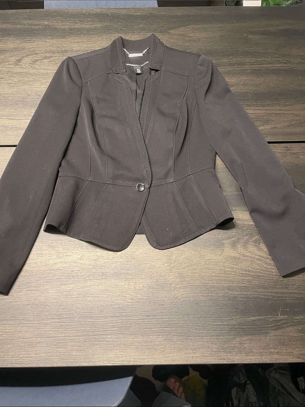 White House Black Market Black Tailored Peplum Blazer